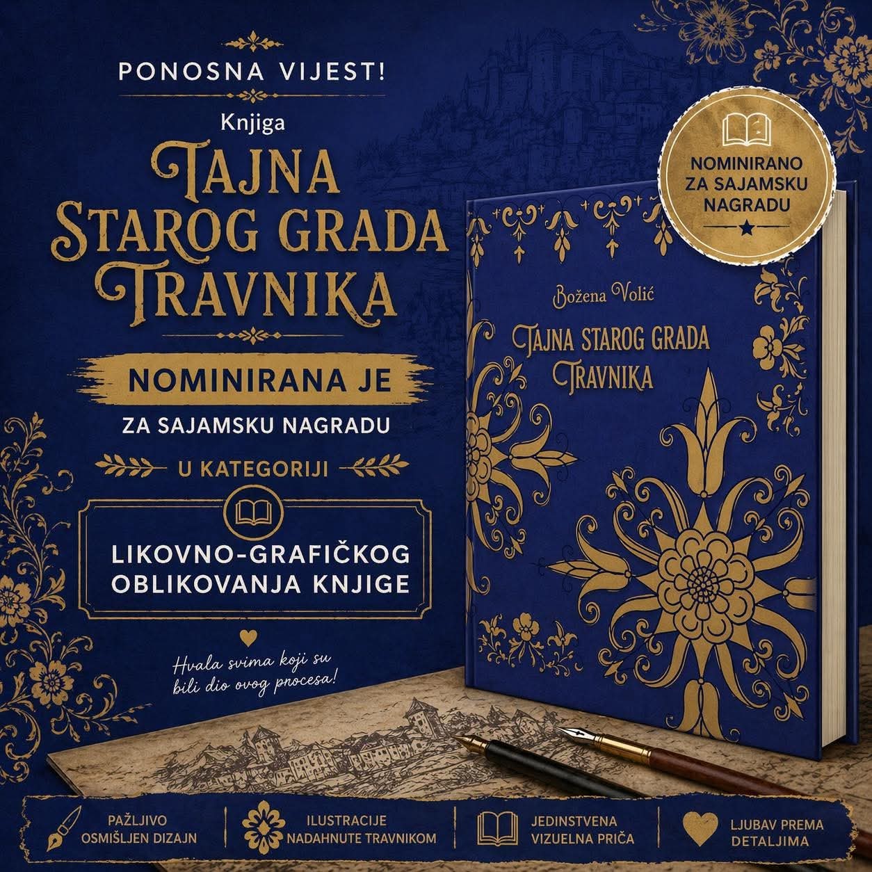 Knjiga "Tajna starog grada Travnika" nominirana za prestižnu sajamsku nagradu
