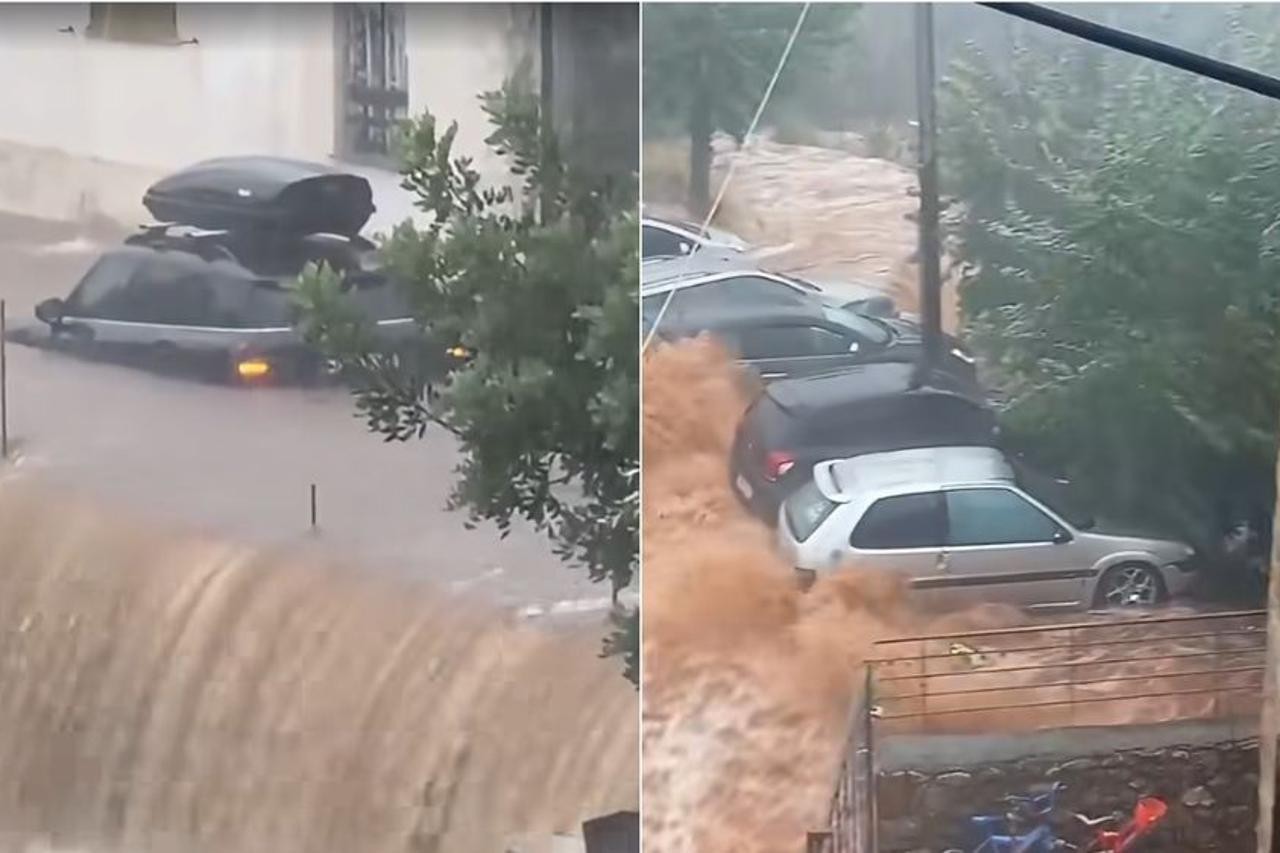 Nevrijeme pogodilo Grčku: Bujice nosile automobile, ženu udario grom u vozilu