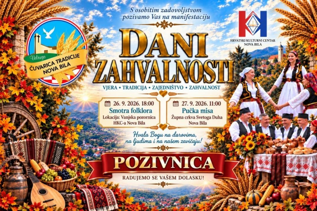 Nova Bila: Najavljena prva manifestacija „Dani zahvalnosti”