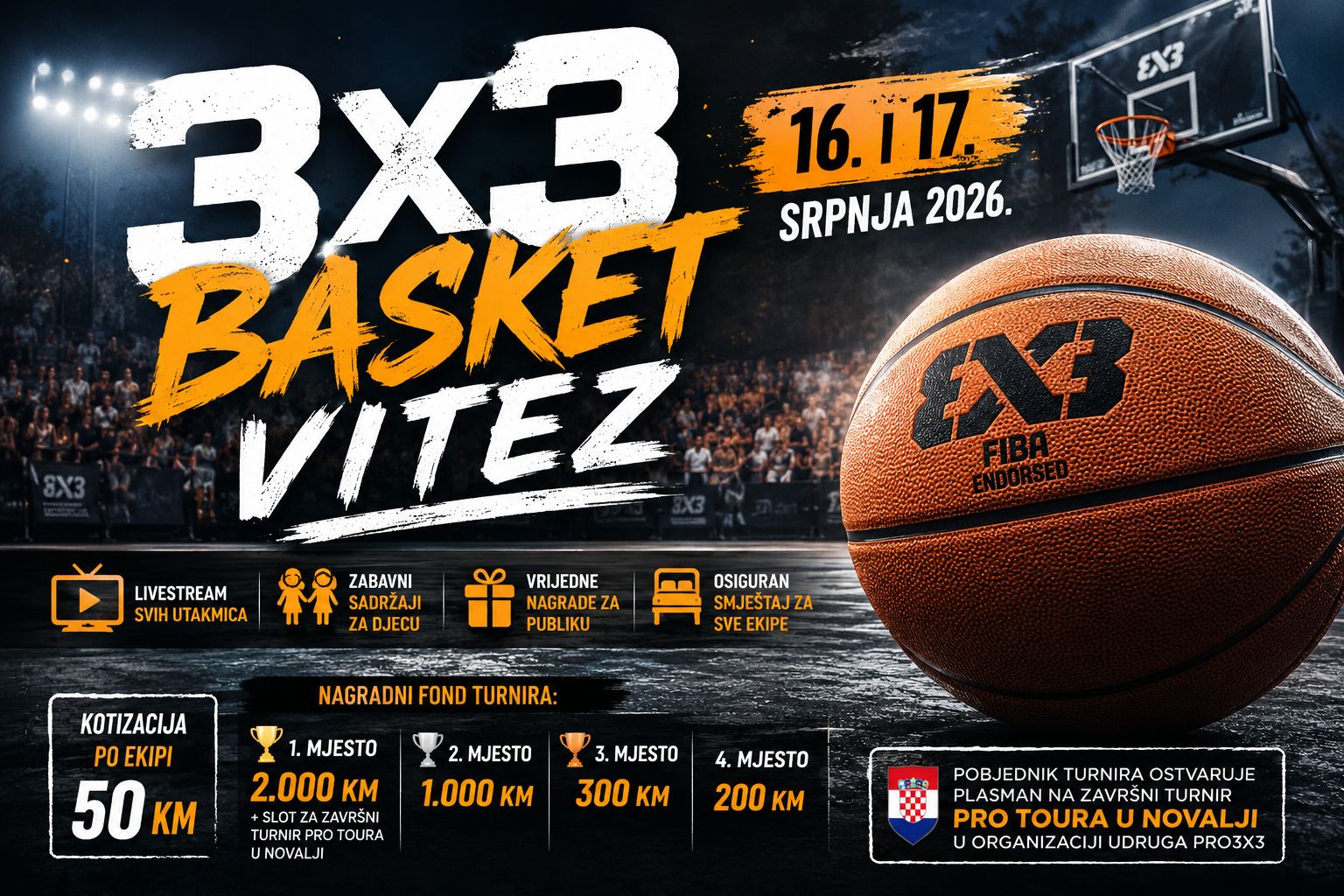 3x3 Basket Vitez: Dvodnevni spektakl donosi bogat nagradni fond i plasman na završnicu PRO Toura