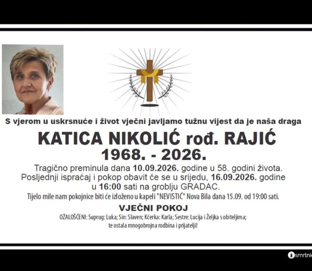 Preminula Katica Nikolić iz Nove Bile – treća žrtva požara u Omišu
