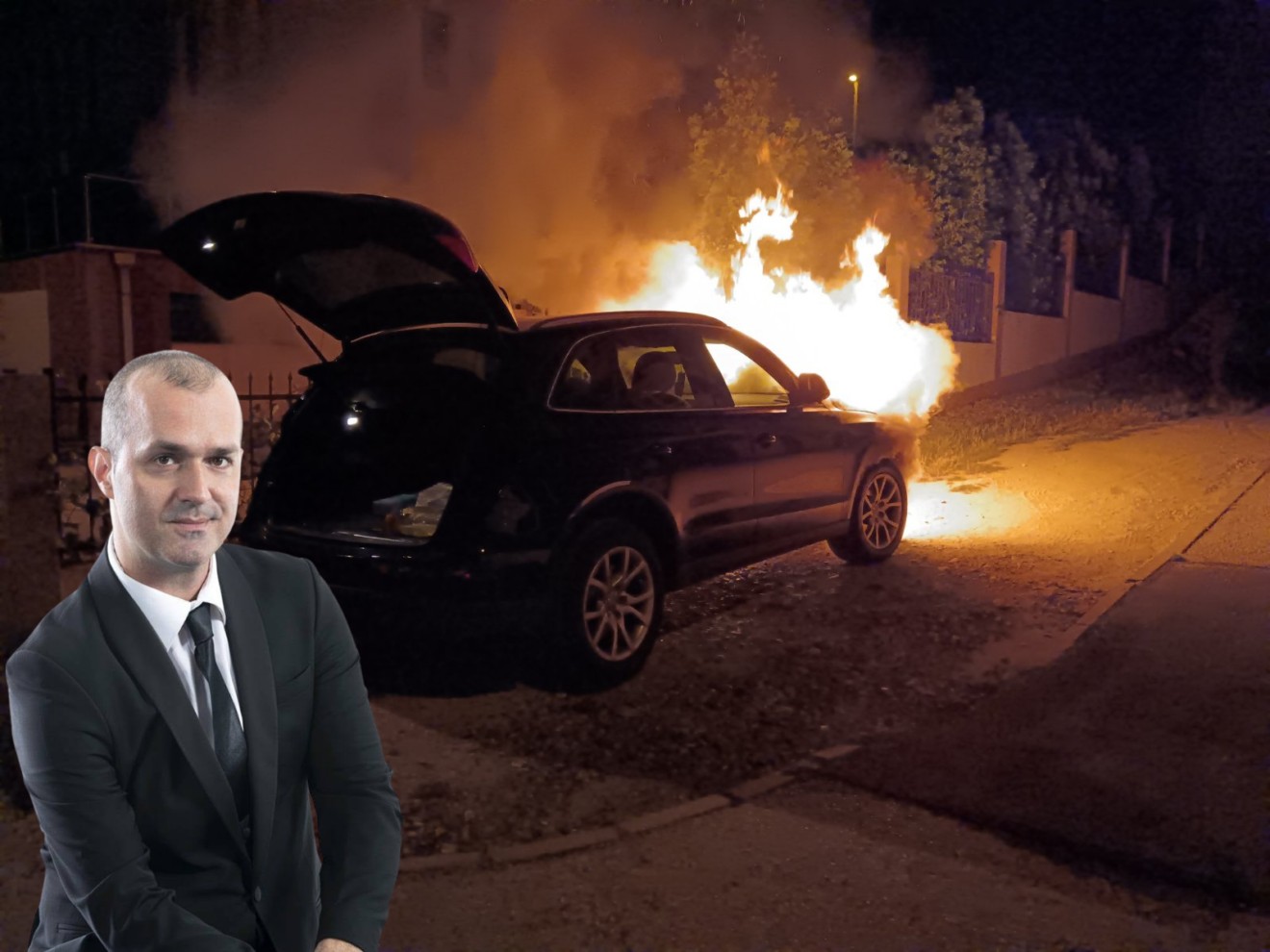 Potvrđeno da je požar podmetnut: U Zenici zapaljen Audi Ivana Petrovića