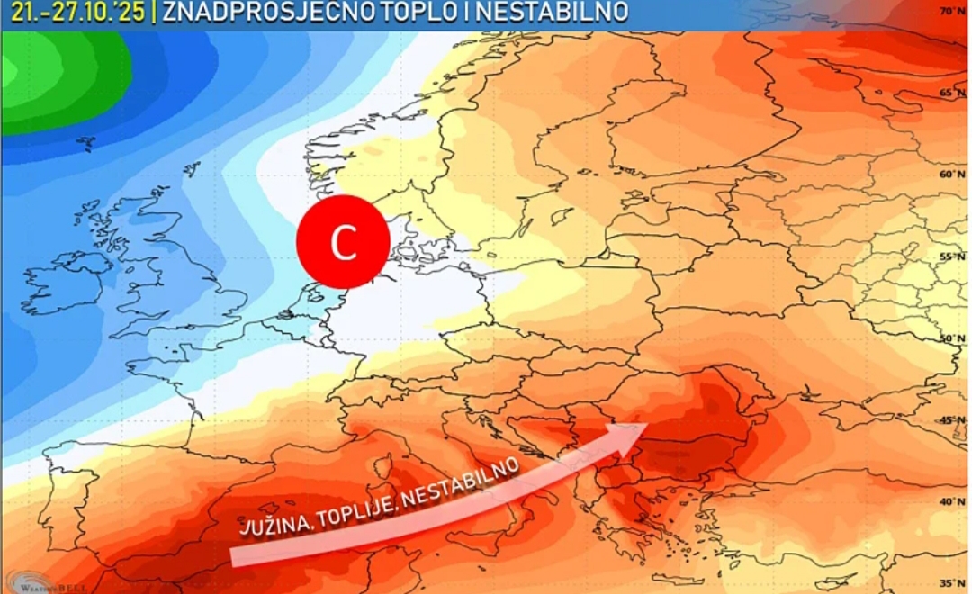 Listopadski preokret: toplije i nestabilnije vrijeme u Bosni i Hercegovini