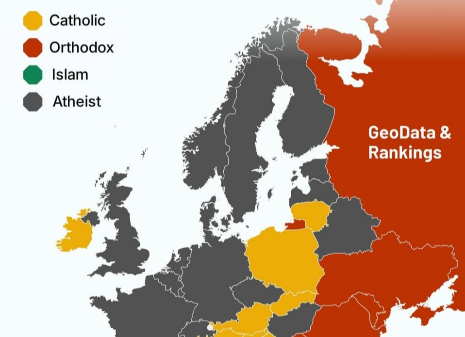 Najzastupljenije religije kod mladih u Europi