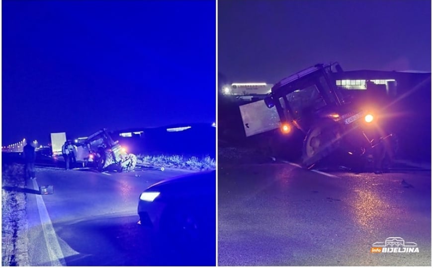 Užasna prometna nesreća- traktor prepolovljen
