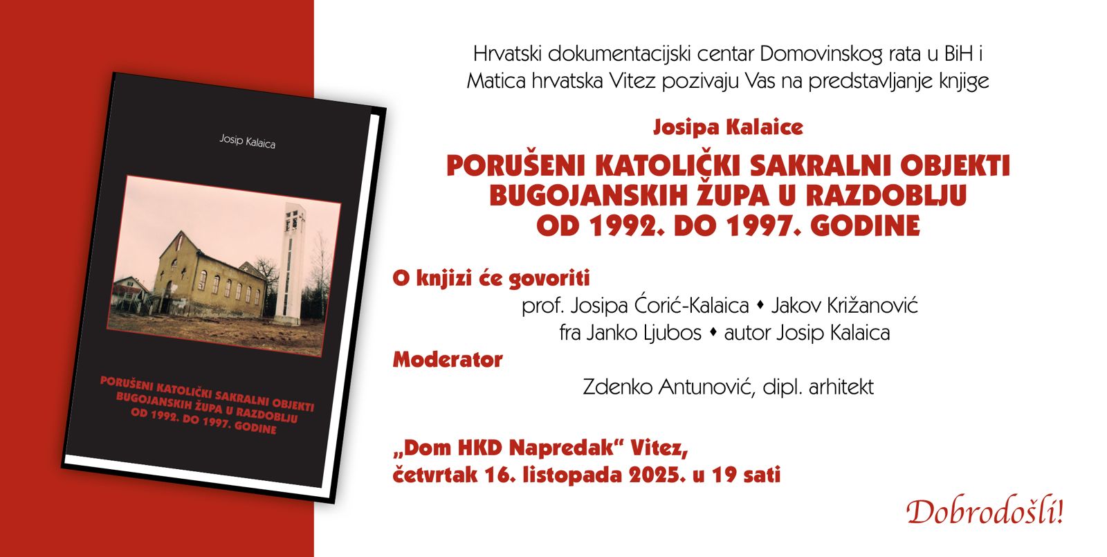 Sutra u Vitezu predstavljanje knjige Josipa Kalaice