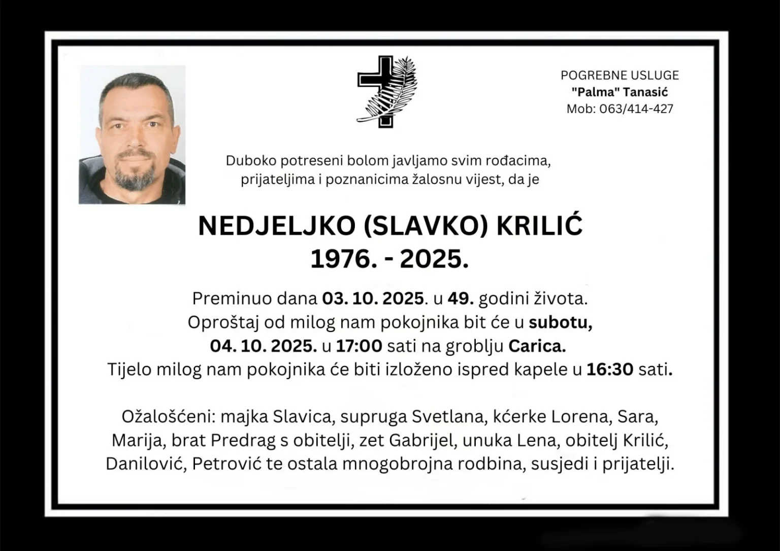 Preminuo Nedjeljko Krilić (49) iz Busovače